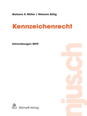 cover image of Kennzeichenrecht, Entwicklungen 2019